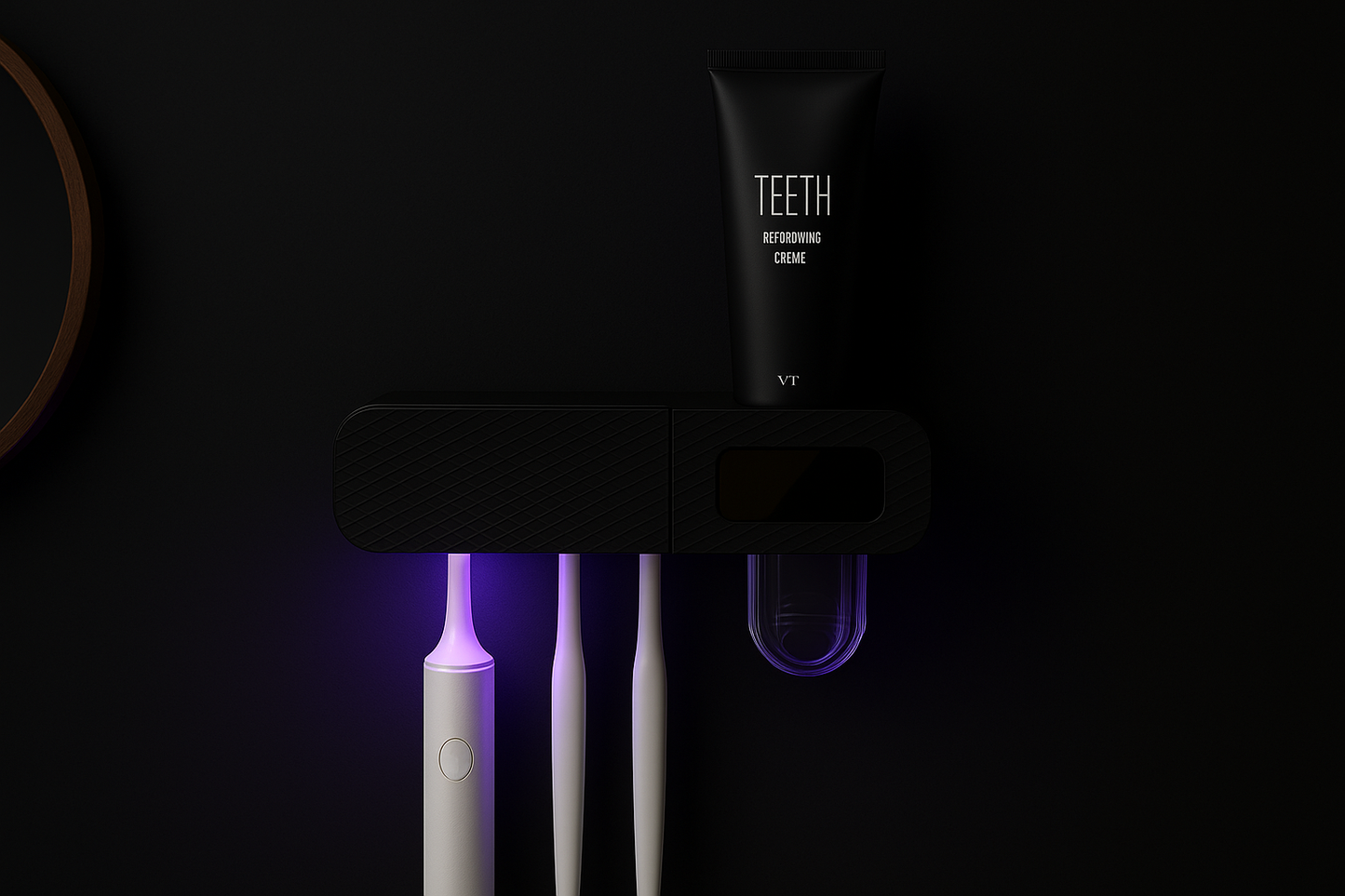 Smart Toothbrush Holder – 3-Slot Wall Mounted with Drying & Toothpaste Dispenser