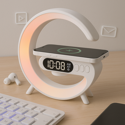 Modern G-Shaped Wireless Charging Clock