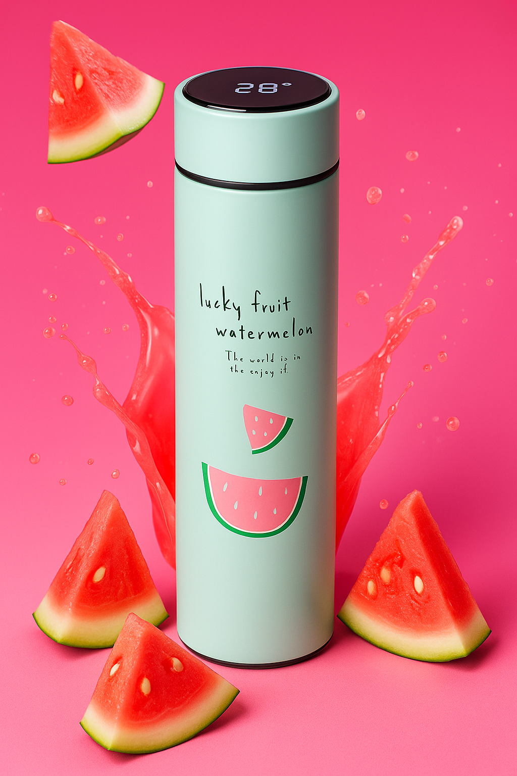 Smart Stainless Steel Fruit-Themed Water Bottle